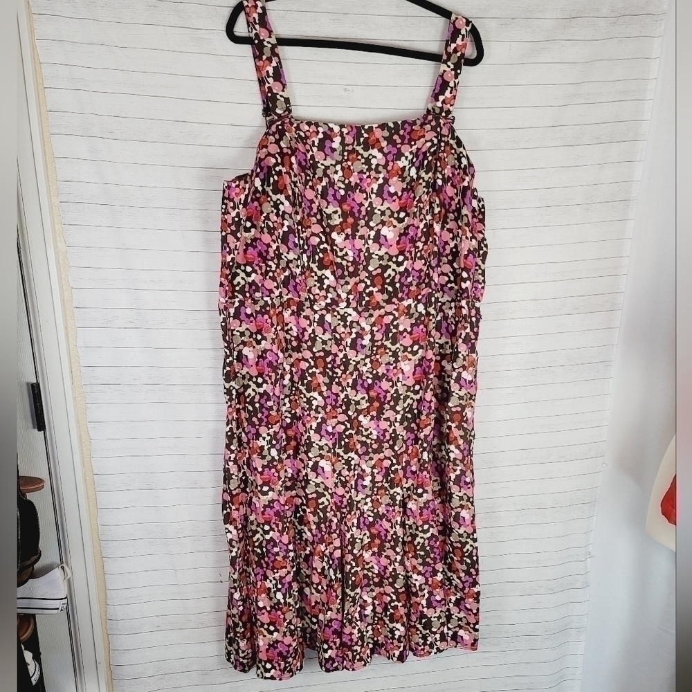 LANE BRYANT FLORAL LINEN SUNDRESS, SZ 26 - Picture 4 of 10
